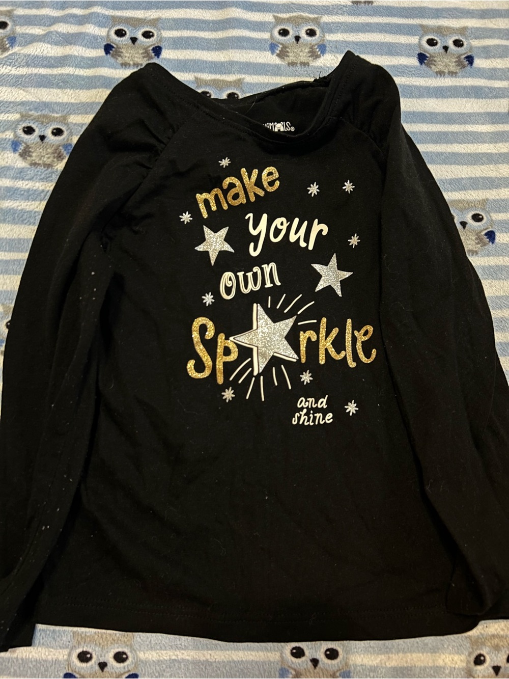 Garanimals Black Long Sleeve Sparkle Graphic Tee